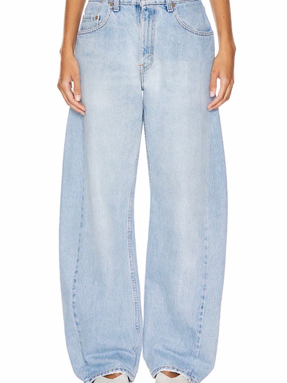 Aligrace Levi Mid-Rise Light Blue Barrel Jeans
